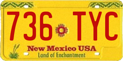 NM license plate 736TYC