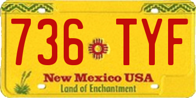 NM license plate 736TYF