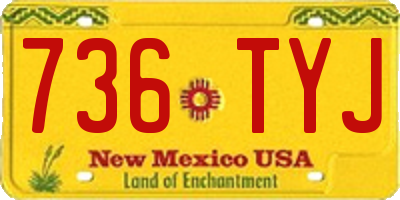 NM license plate 736TYJ