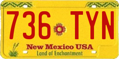 NM license plate 736TYN