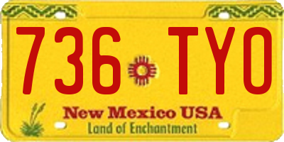 NM license plate 736TYO