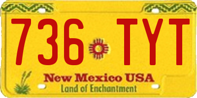 NM license plate 736TYT