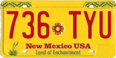 NM license plate 736TYU