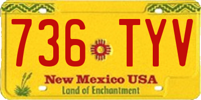 NM license plate 736TYV