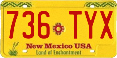 NM license plate 736TYX