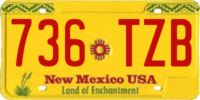 NM license plate 736TZB