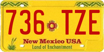 NM license plate 736TZE