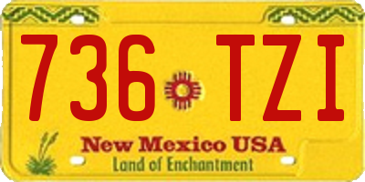 NM license plate 736TZI