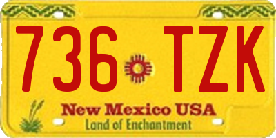 NM license plate 736TZK