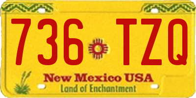 NM license plate 736TZQ