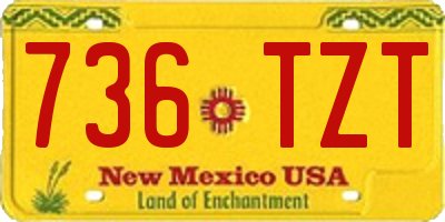 NM license plate 736TZT