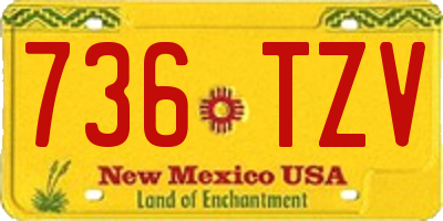 NM license plate 736TZV