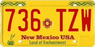 NM license plate 736TZW