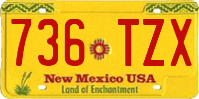 NM license plate 736TZX