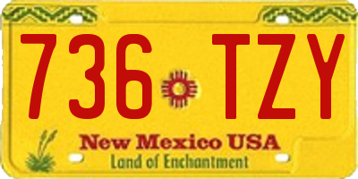 NM license plate 736TZY