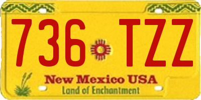 NM license plate 736TZZ