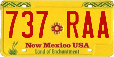 NM license plate 737RAA