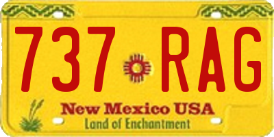 NM license plate 737RAG