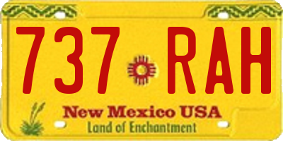 NM license plate 737RAH