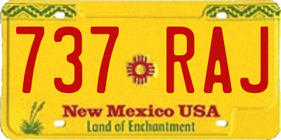 NM license plate 737RAJ