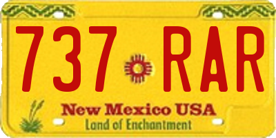 NM license plate 737RAR