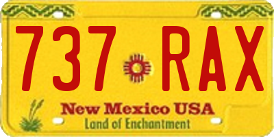 NM license plate 737RAX