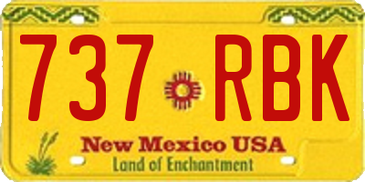 NM license plate 737RBK