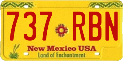 NM license plate 737RBN