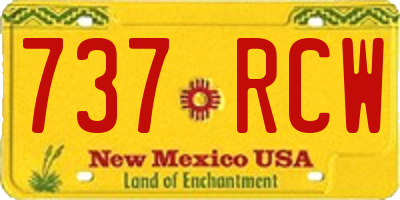 NM license plate 737RCW
