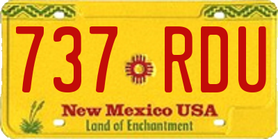 NM license plate 737RDU