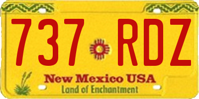 NM license plate 737RDZ