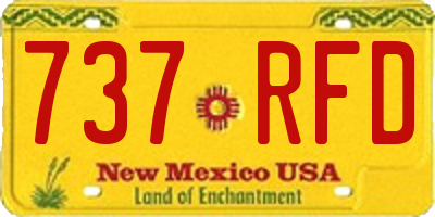 NM license plate 737RFD