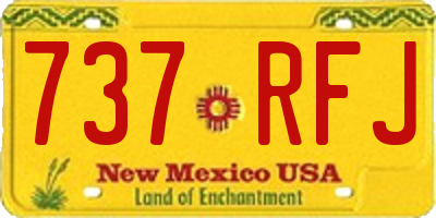 NM license plate 737RFJ
