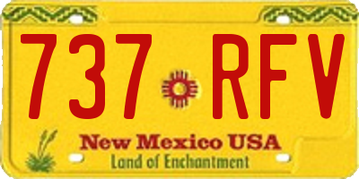 NM license plate 737RFV