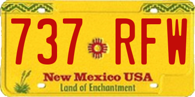 NM license plate 737RFW