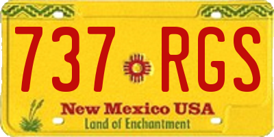 NM license plate 737RGS
