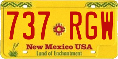 NM license plate 737RGW