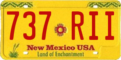 NM license plate 737RII