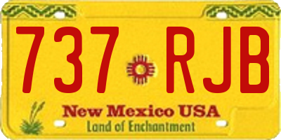 NM license plate 737RJB