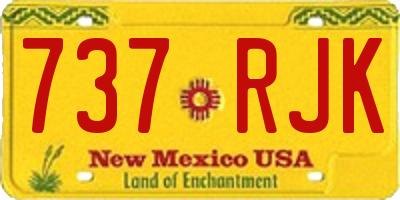 NM license plate 737RJK
