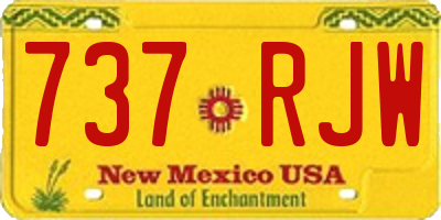 NM license plate 737RJW