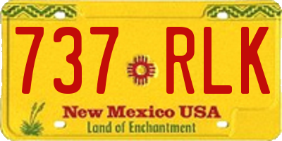 NM license plate 737RLK