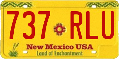 NM license plate 737RLU