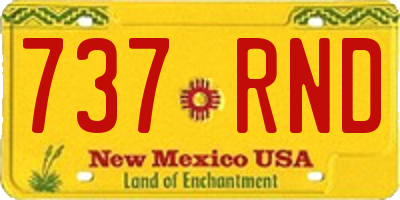 NM license plate 737RND