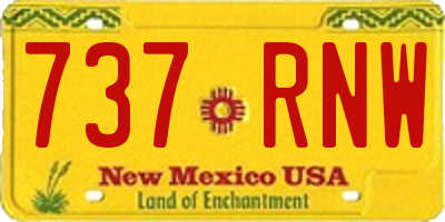 NM license plate 737RNW