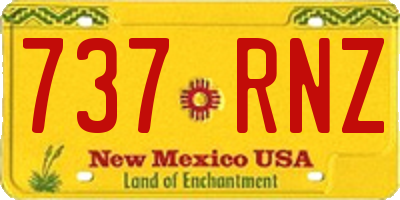 NM license plate 737RNZ
