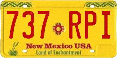 NM license plate 737RPI