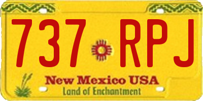 NM license plate 737RPJ