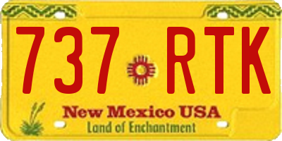 NM license plate 737RTK