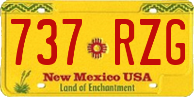 NM license plate 737RZG